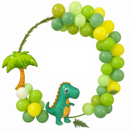 Μπαλονοσύνθεση “Dino Jungle” για Παιδικά Γενέθλια – Θέμα Δεινόσαυρος & Ζούγκλα