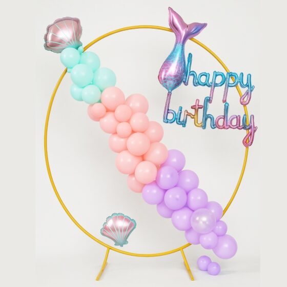 Αψίδα Μπαλονιών “Γοργόνα” με Θέμα Θάλασσας – Happy Birthday Διακόσμηση