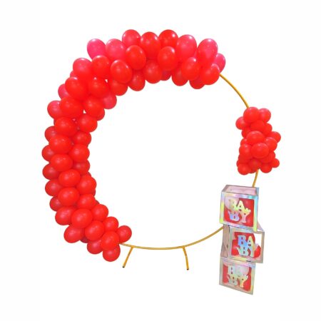Balloon Arch "BABY" – Κόκκινη Γιρλάντα με Μπαλόνια & Διακοσμητικά Κουτιά για Baby Shower ή Βάπτιση